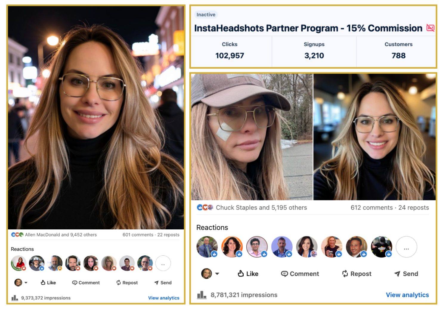 Allison Rossi 18 million impressions InstaHeadshots campaign